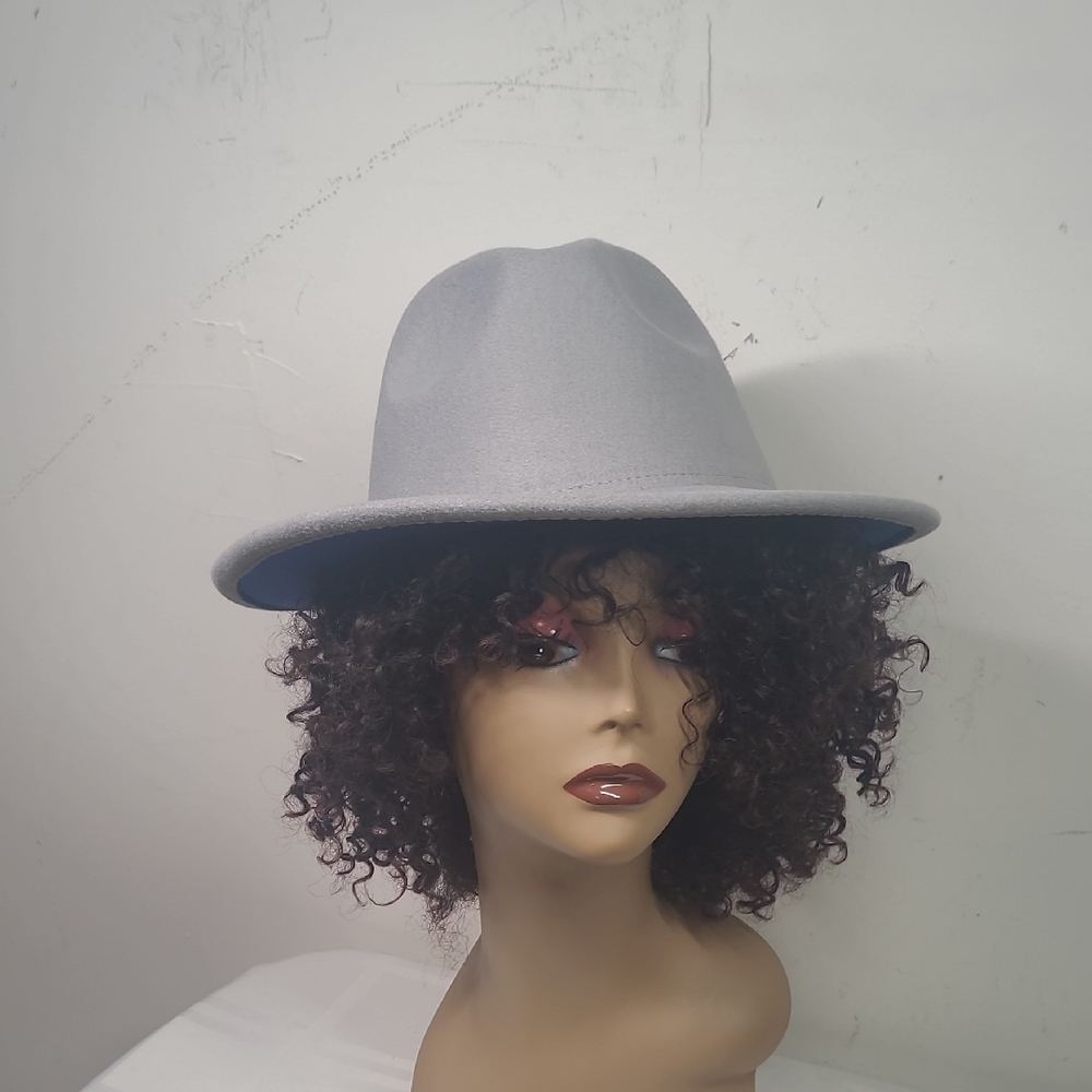 Elegant Gray And Royal Blue Women's Fedora